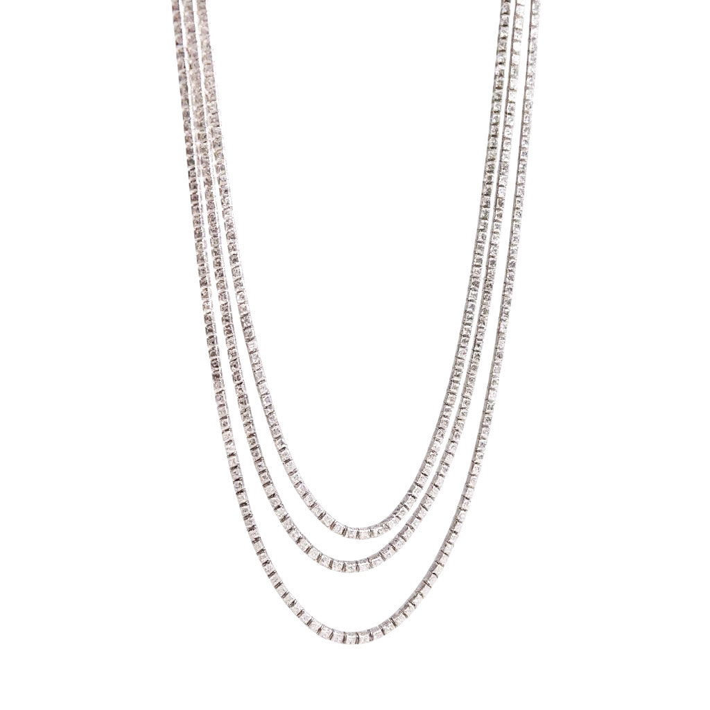 COLLAR DIAMANTES TRES HILOS