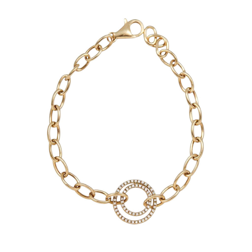 PULSERA LINKS CIRCULO DIAMANTE