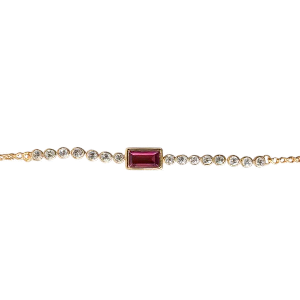 PULSERA KUNZITA Y DIAMANTES