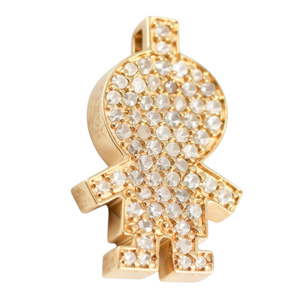 DIJE MUÑECO ORO Y DIAMANTES