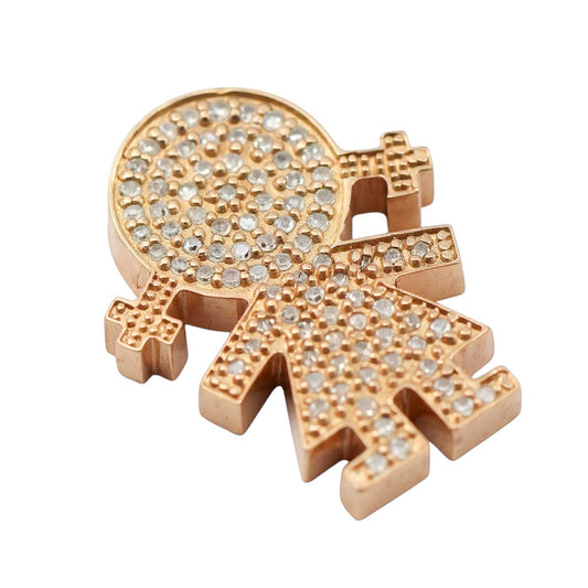 DIJE MUÑECA ORO Y DIAMANTES