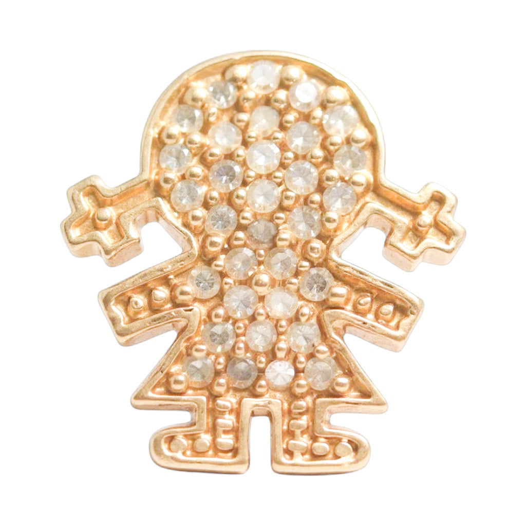 DIJE MUÑECA ORO Y DIAMANTES