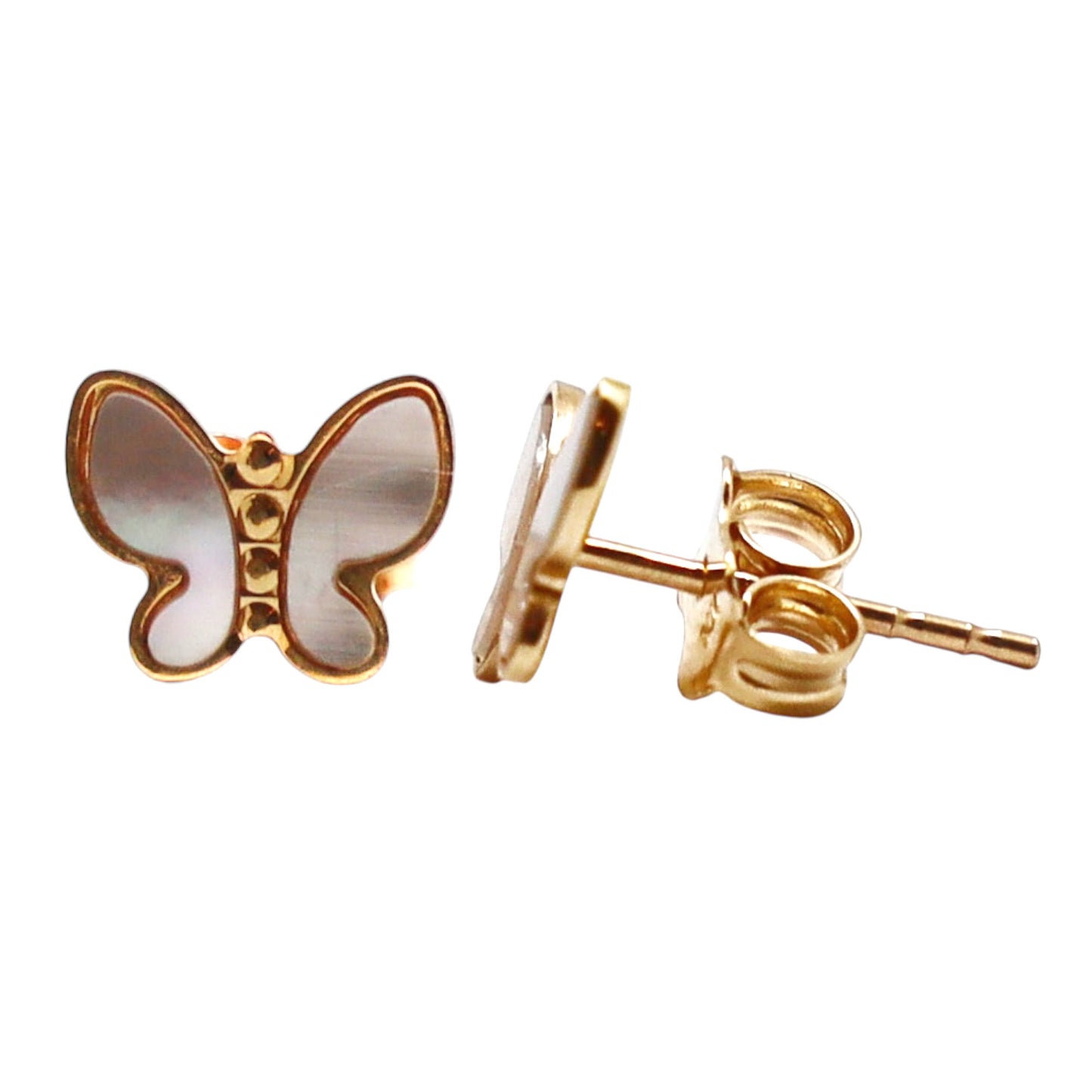 ARETES MARIPOSA MADRE PERLA