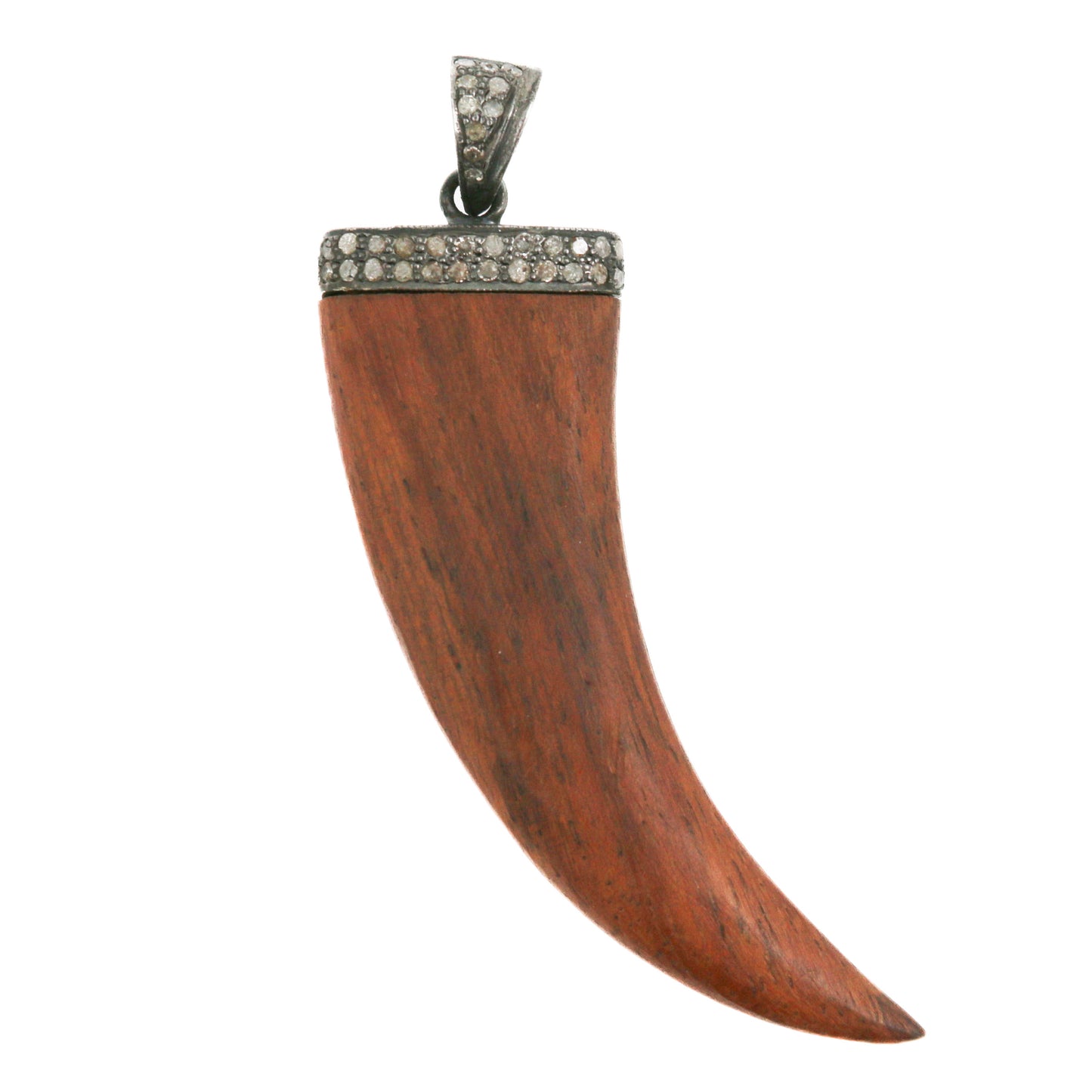 DIJE PLATA CUERNO Madera y Diamantes