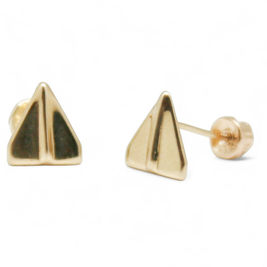 ARETES NIÑAS AVION PAPEL ORO