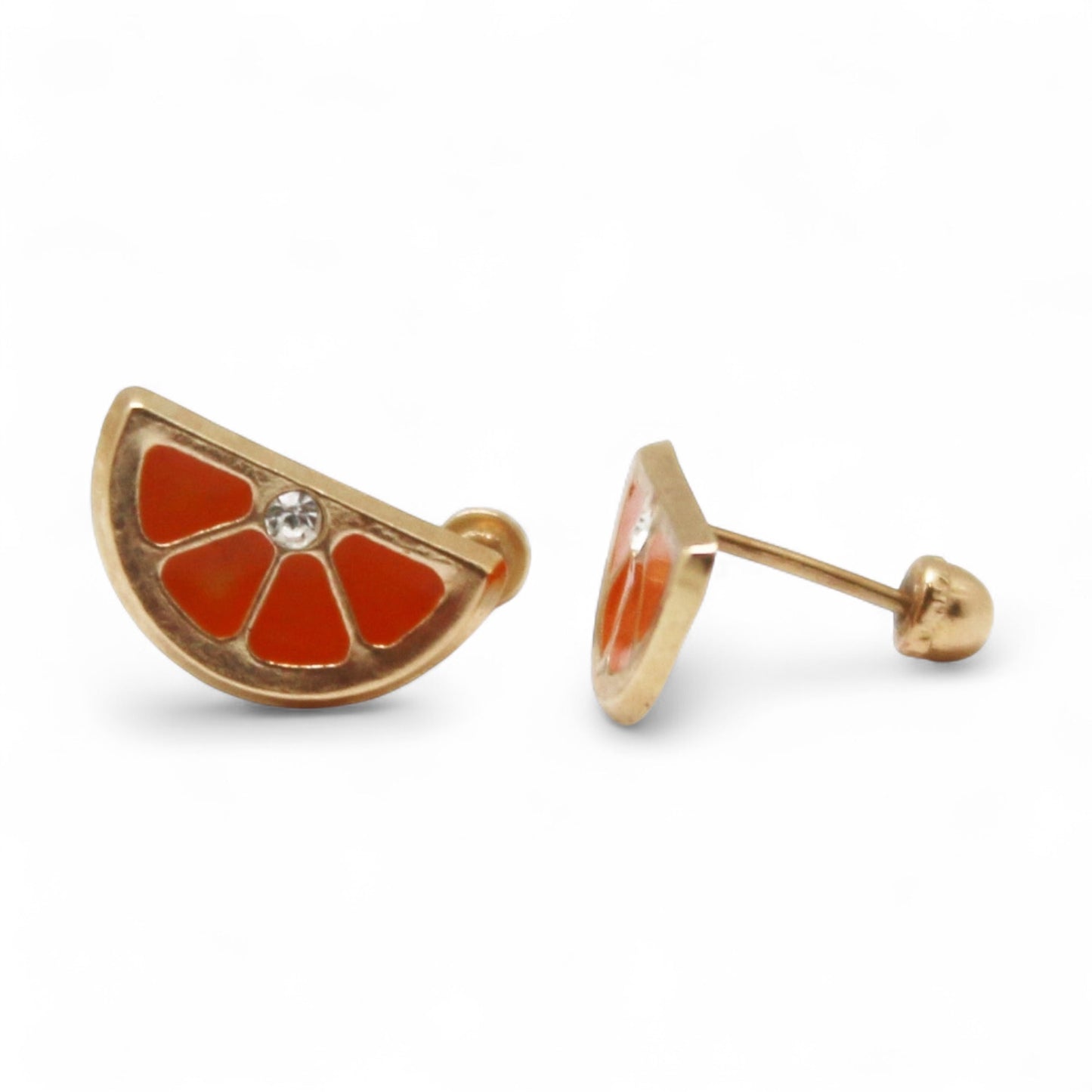 ARETES NIÑAS ESMALTE NARANJA