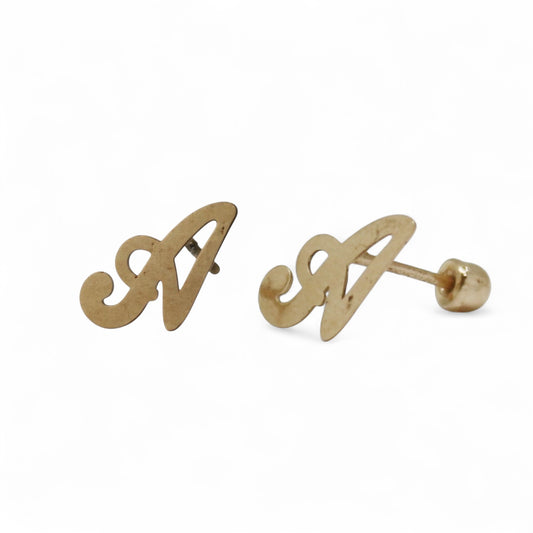 ARETES NIÑAS INICIAL A ORO