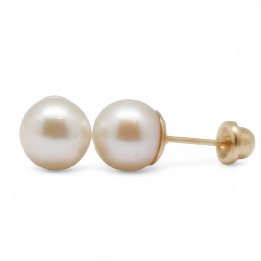 ARETES NIÑAS PERLA ORO