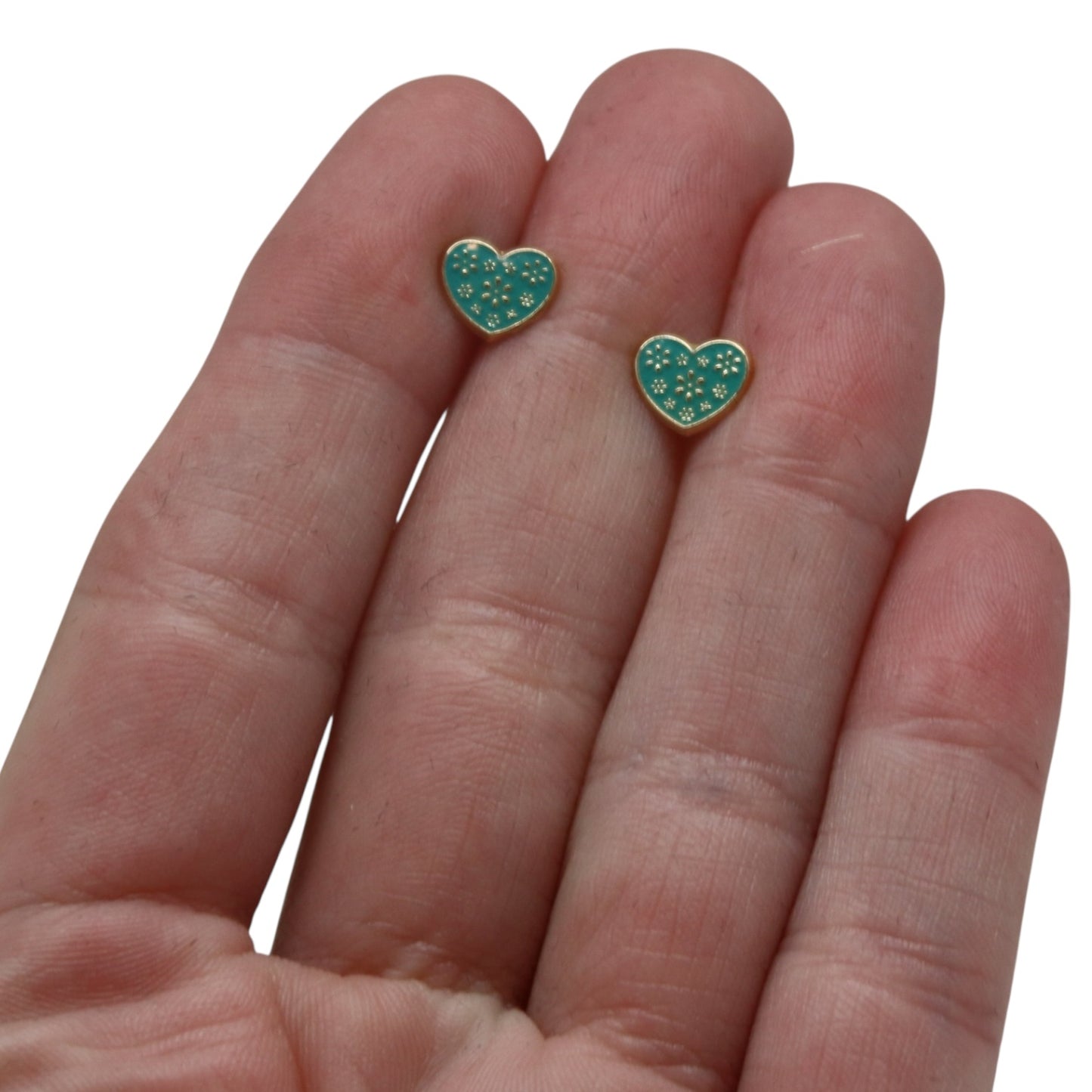 ARETES NIÑAS ESMALTE CORAZON