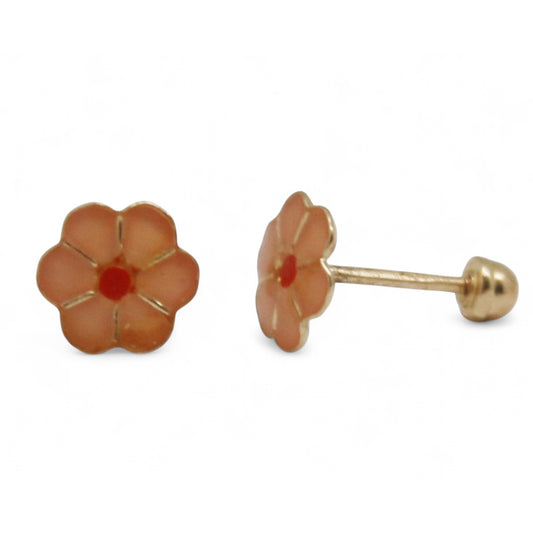 ARETES NIÑAS ESMALTE FLOR