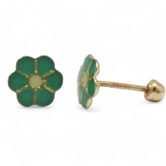 ARETES NIÑAS ESMALTE FLOR