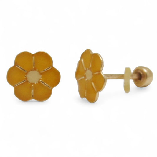ARETES NIÑAS ESMALTE FLOR