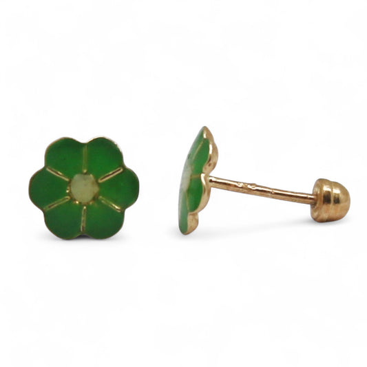 ARETES NIÑAS ESMALTE FLOR