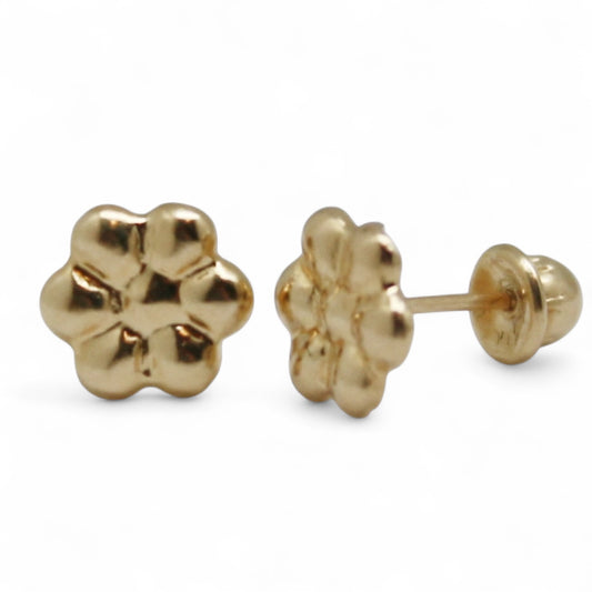 ARETES NIÑAS FLOR ORO