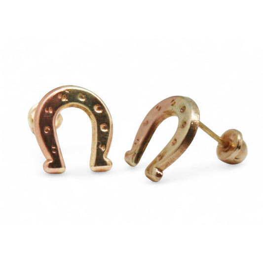 ARETES NIÑAS HERRADURA ORO