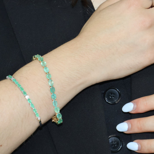 PULSERA ESMERALDA OVAL