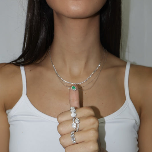 COLLAR ESMERALDA DIAMANTES