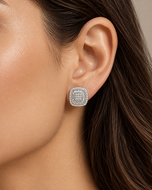 ARETES CUADRADOS DIAMANTES