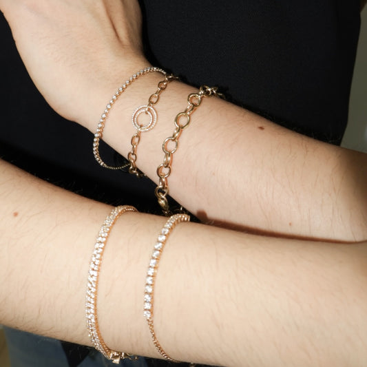 PULSERA LINKS CIRCULO DIAMANTE