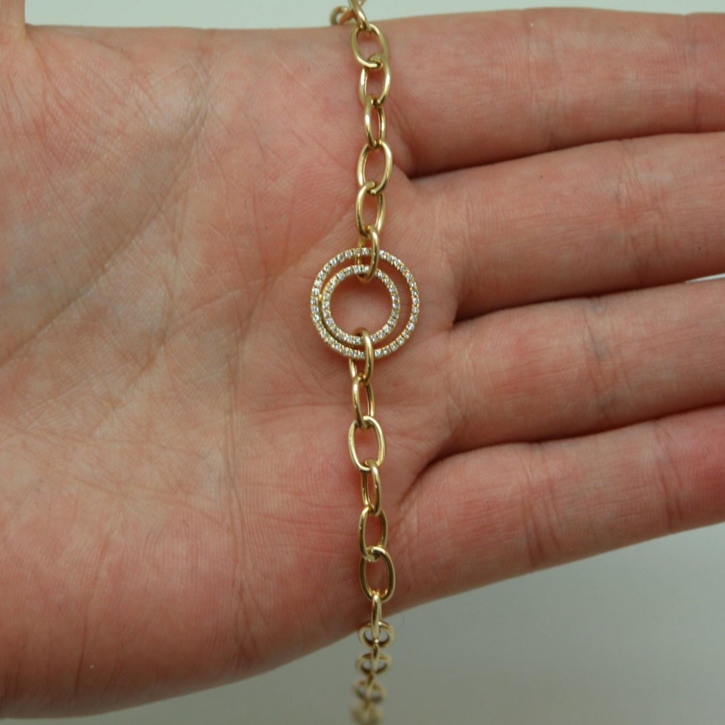 PULSERA LINKS CIRCULO DIAMANTE