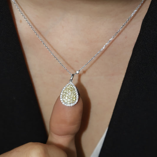 COLLAR GOTA DIAMANTES AMARILLOS