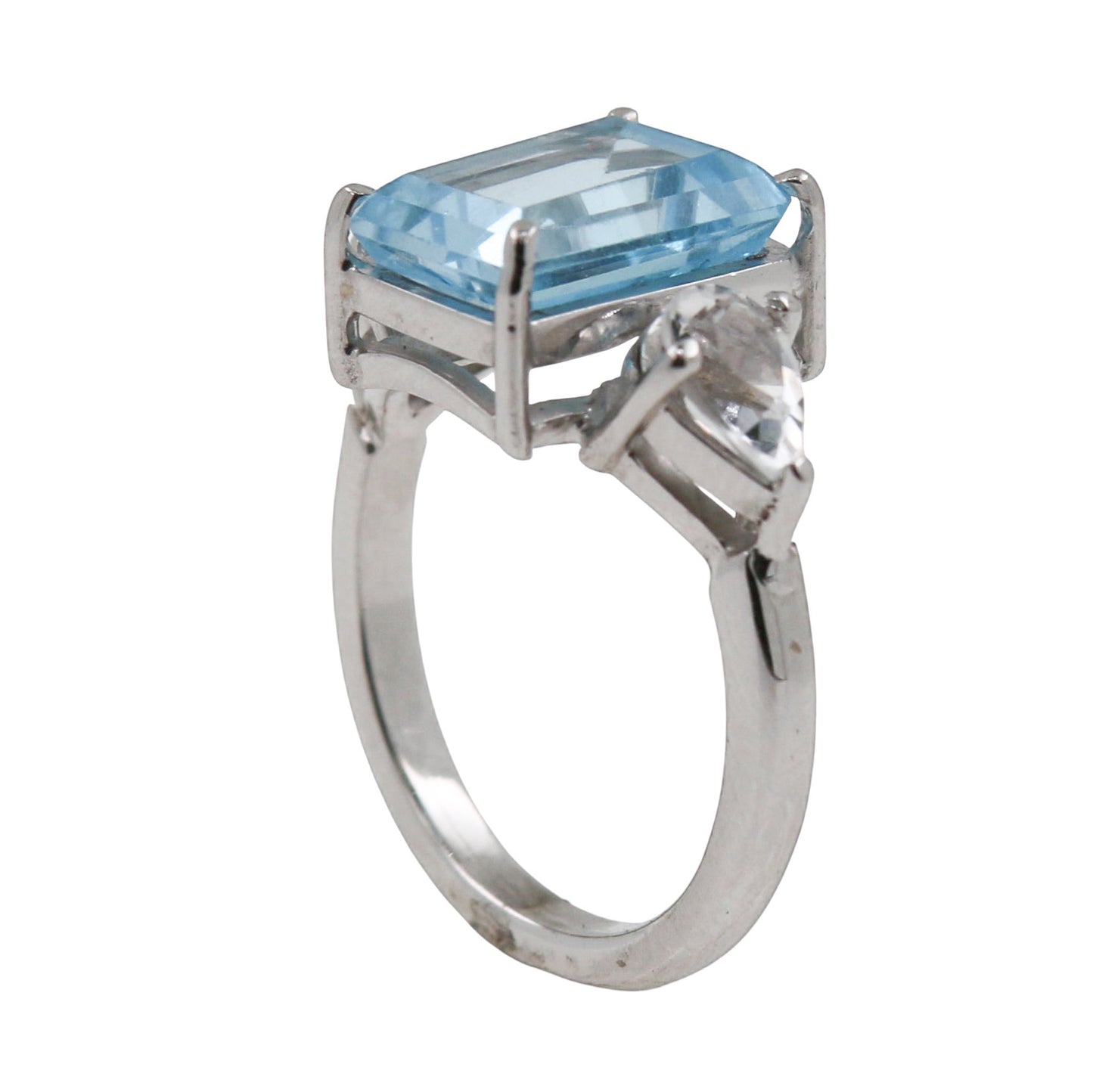 ANILLO TOPACIO AZUL Y BLANCO