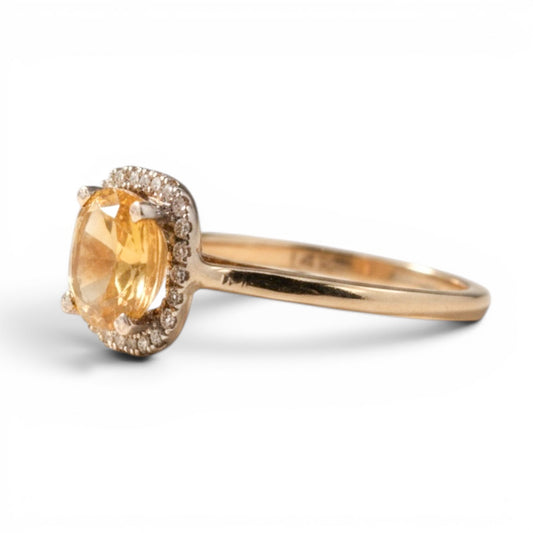 ANILLO CUADRADO CITRINO