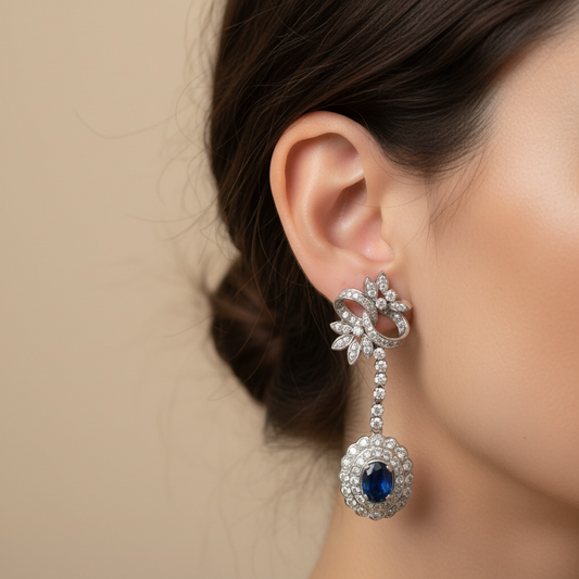 ARETES LARGOS ZAFIRO VINTAGE