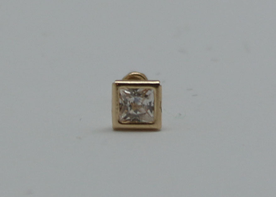 PIERCING CUADRADO CIRCONIA ORO