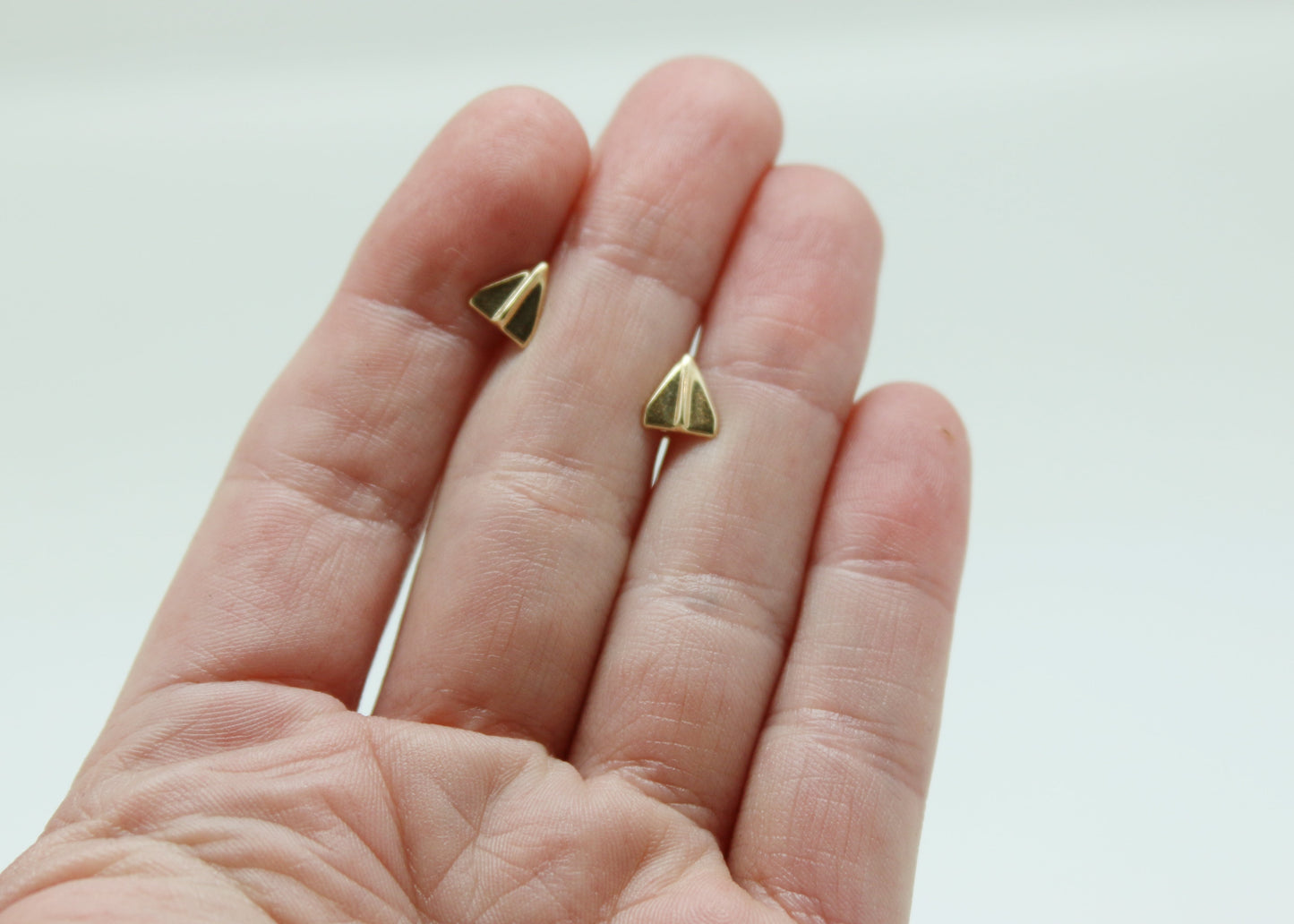 ARETES NIÑAS AVION PAPEL ORO