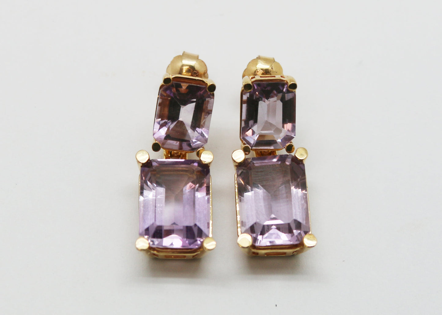 ARETES RECTANGULARES AMATISTA O PIEDRA A ELEGIR