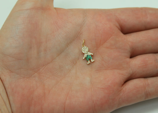 DIJE MUÑECO DIAMANTES ESMERLADA