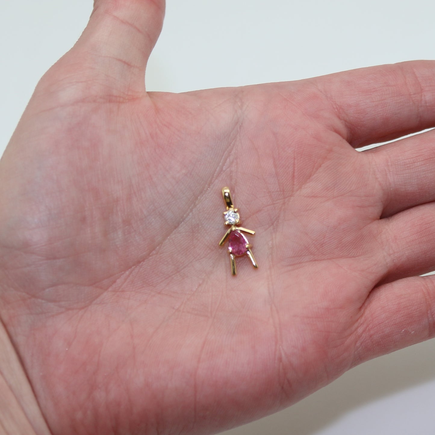 DIJE MUÑECO TURMALINA ROSA