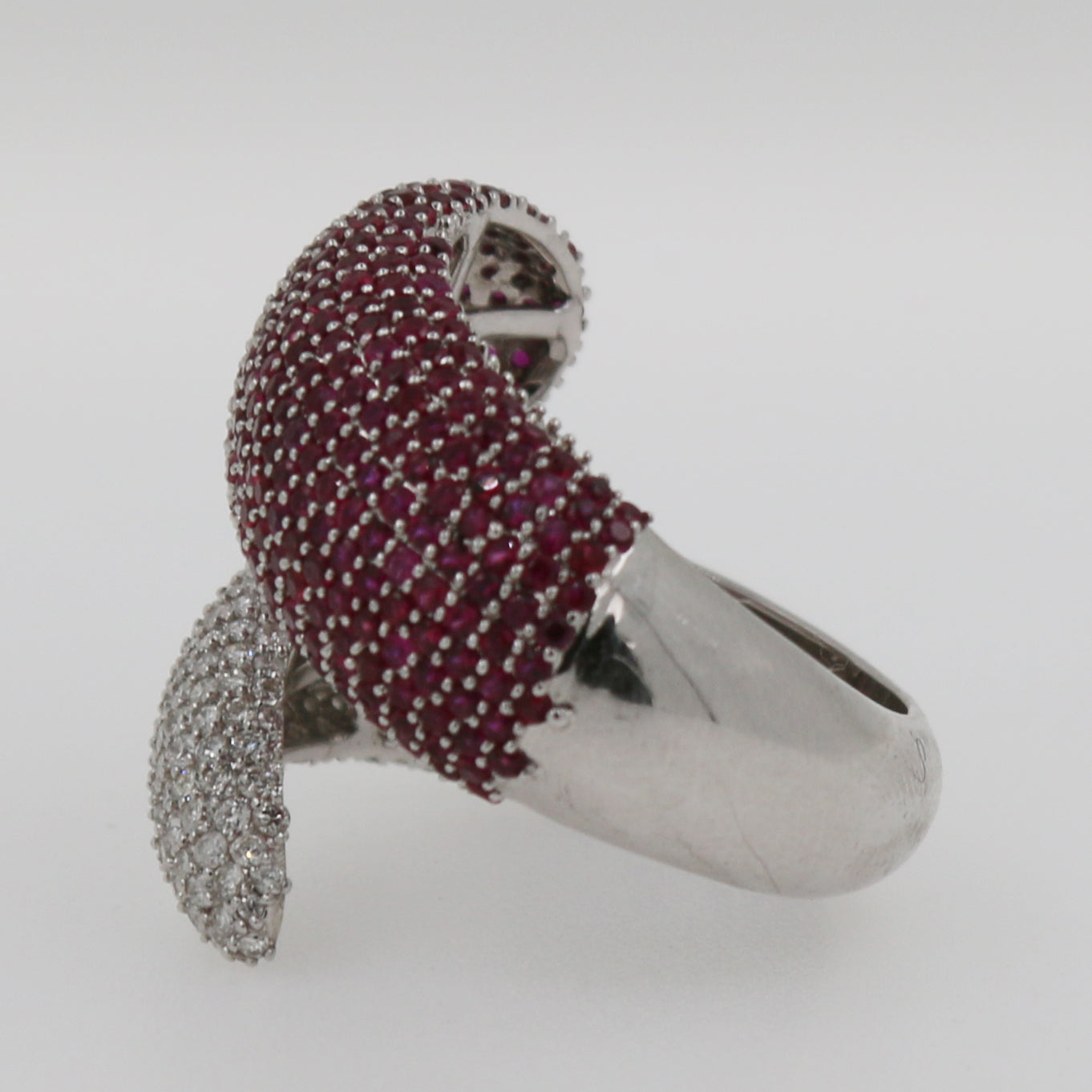 ANILLO DOBLE RUBI PAVE