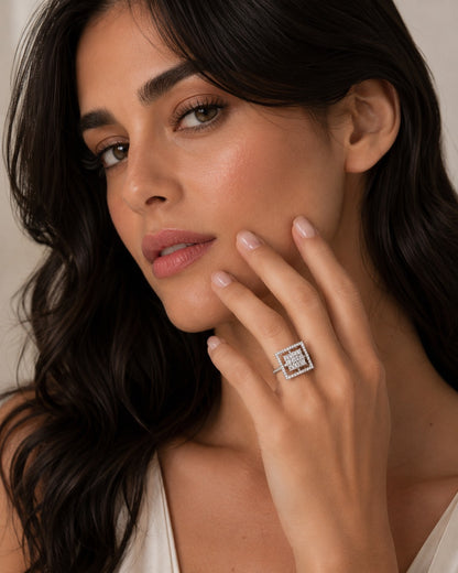 ANILLO CUADRADO DIAMANTES