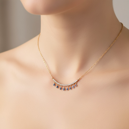 COLLAR MEDIO CIRCULO ZAFIRO