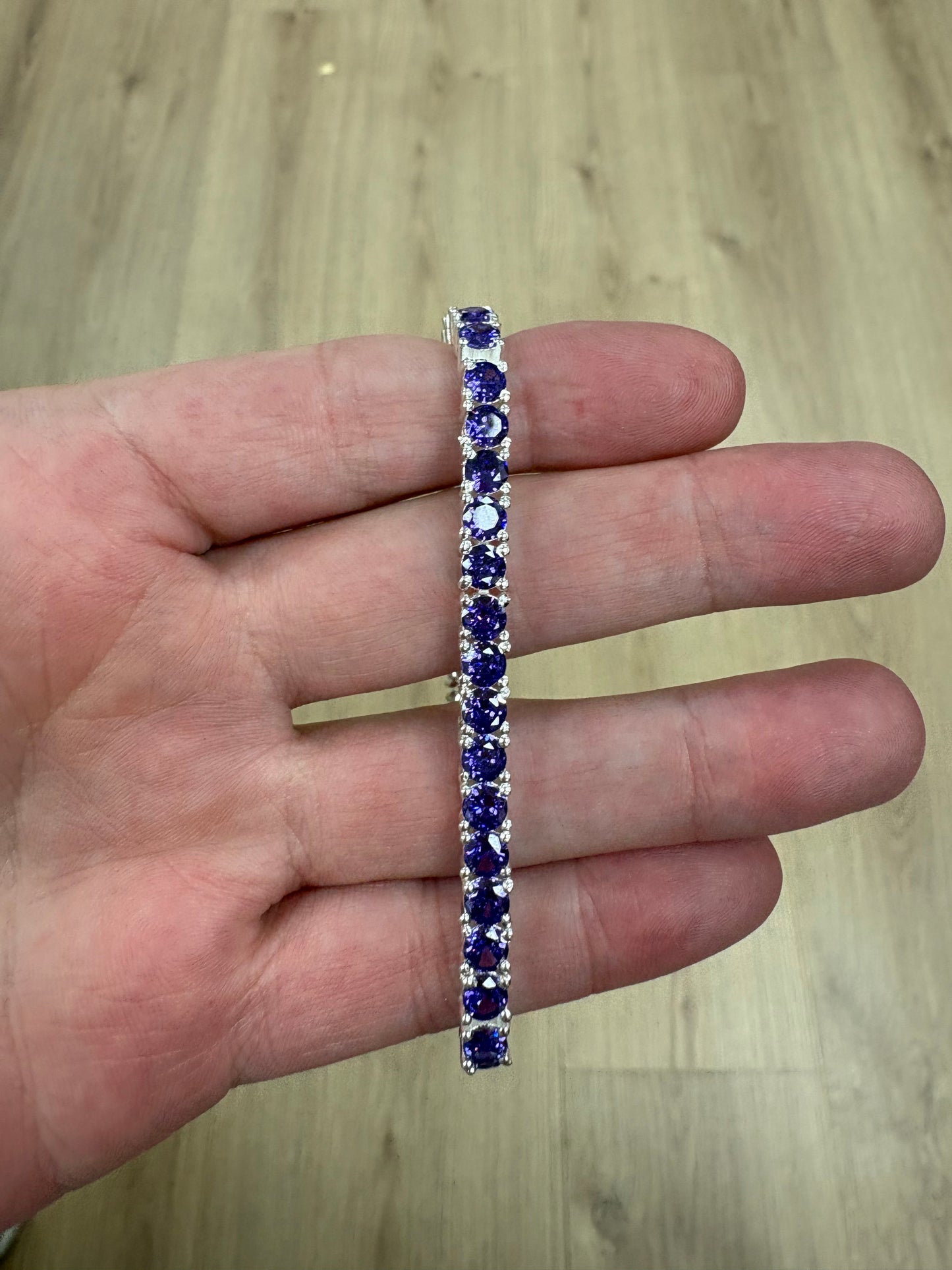 PULSERA PLATA AMATISTA OSCURA