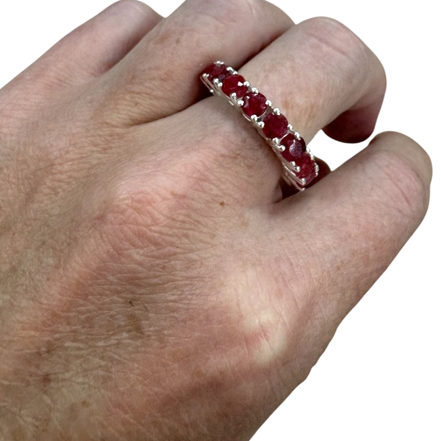 ANILLO RUBI PLATA