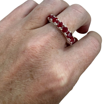 ANILLO RUBI PLATA