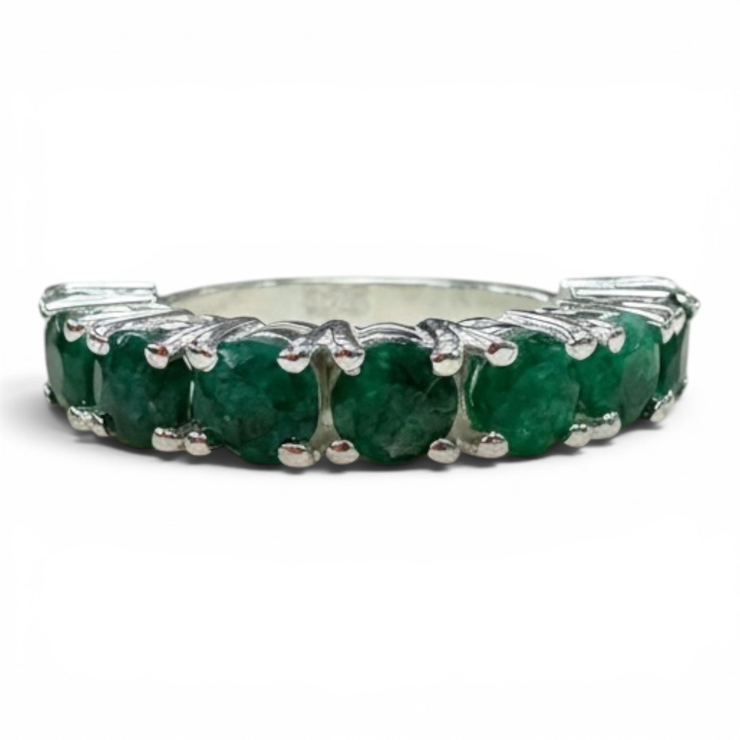 ANILLO ESMERALDA PLATA