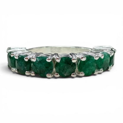 ANILLO ESMERALDA PLATA