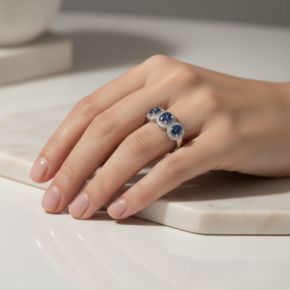 ANILLO ZAFIRO DIAMANTES