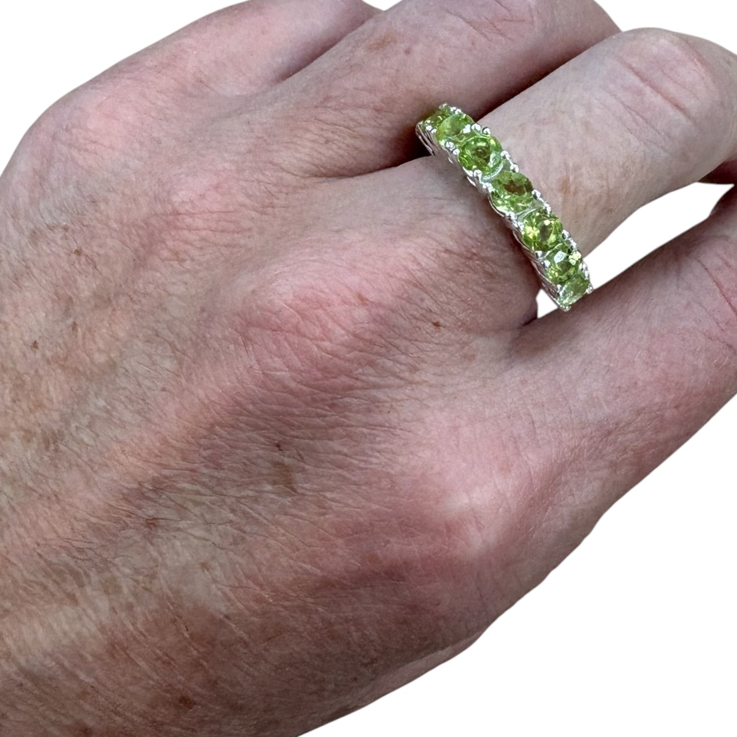 ANILLO PERIDOTO PLATA