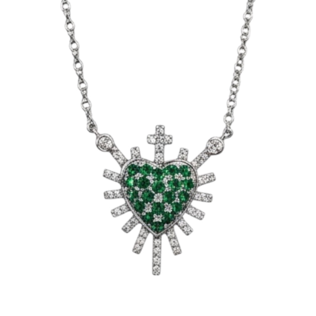 COLLAR SAGRADO CORAZON ESMERLADA