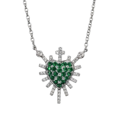 COLLAR SAGRADO CORAZON ESMERLADA
