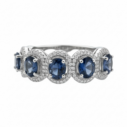 ANILLO ZAFIRO DIAMANTES