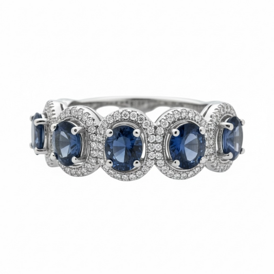 ANILLO ZAFIRO DIAMANTES