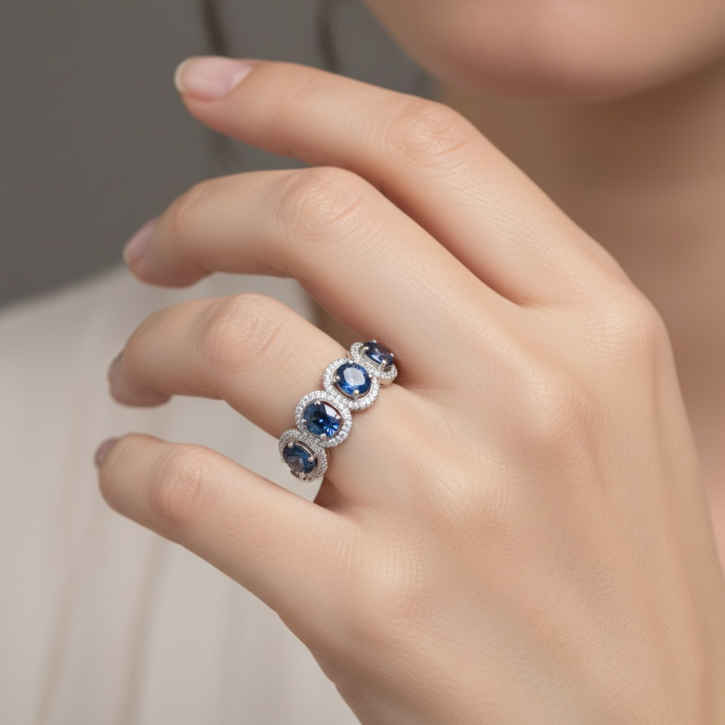 ANILLO ZAFIRO DIAMANTES