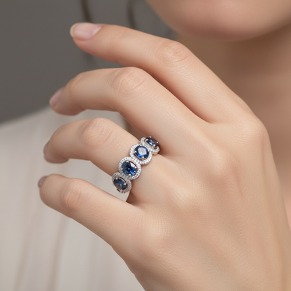 ANILLO ZAFIRO DIAMANTES