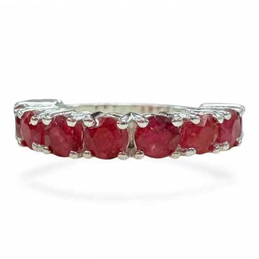 ANILLO RUBI PLATA
